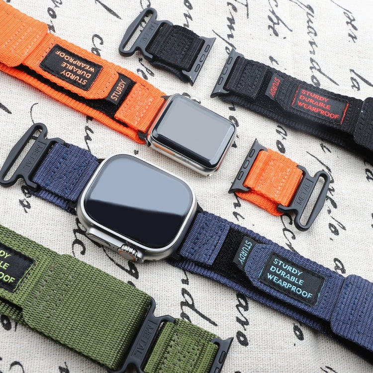 Nylon Two Section Watch Band For Apple Watch 8 41mm(Black) - Watch Bands by PMC TechLife | Online Shopping South Africa | PMC TechLife