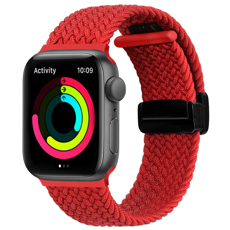 Magnetic Fold Clasp Woven Watch Band For Apple Watch 3 42mm(Red) - Watch Bands by PMC TechLife | Online Shopping South Africa | PMC TechLife