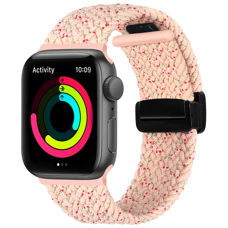 Magnetic Fold Clasp Woven Watch Band For Apple Watch 42mm(Starlight Pink) - Watch Bands by PMC TechLife | Online Shopping South Africa | PMC TechLife