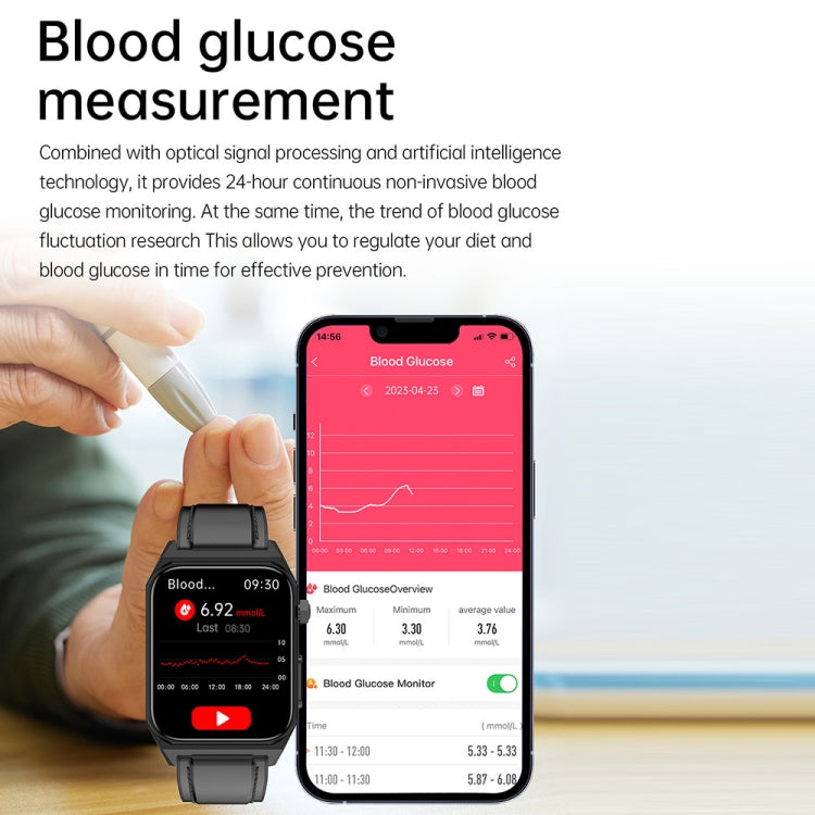 E530 1.91 inch IP68 Waterproof Silicone Band Smart Watch Supports ECG / Non-invasive Blood Sugar(Red) - Smart Watches by PMC Jewellery | Online Shopping South Africa | PMC Jewellery