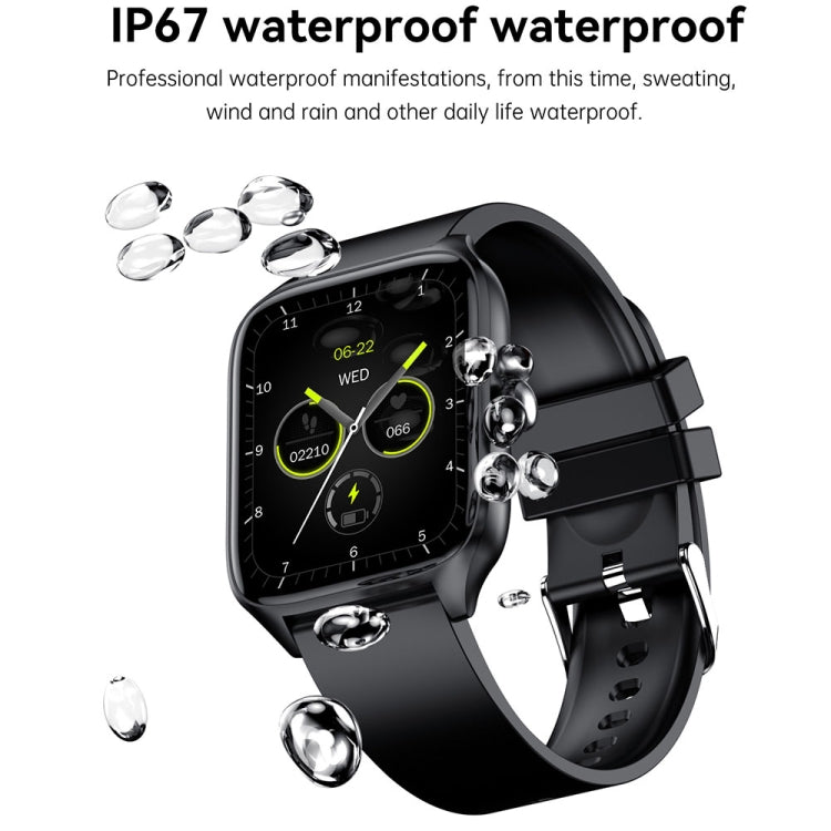 T19 Pro 1.96 inch IP67 Waterproof Silicone Band Smart Watch, Supports Dual-mode Bluetooth Call / Heart Rate Monitoring(Gold) - Smart Watches by PMC Jewellery | Online Shopping South Africa | PMC Jewellery