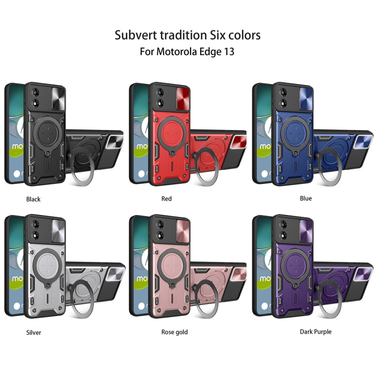 For Motorola Moto E13 CD Texture Sliding Camshield Magnetic Holder Phone Case(Black) - free shipping - PMC TechLife - Order now!