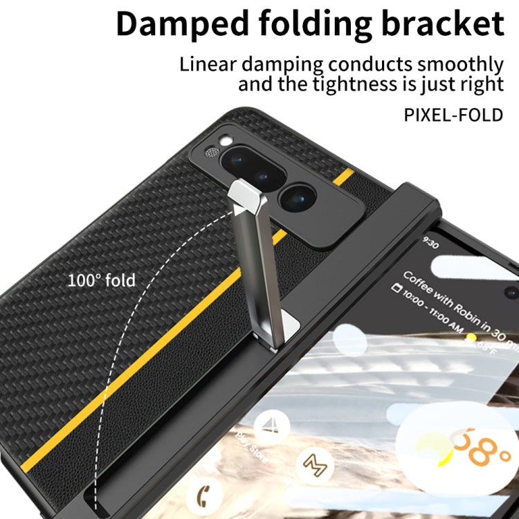 For Google Pixel Fold GKK Integrated Contrast Color Fold Hinge Leather Phone Case with Holder(Yellow) - Google Cases by GKK | Online Shopping South Africa | PMC Jewellery