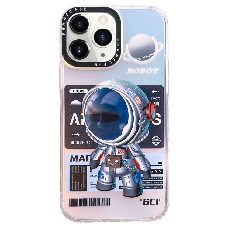 For iPhone 12 Pro Max Mechanical Astronaut Pattern TPU Phone Case(Blue) - iPhone 12 Pro Max Cases by PMC Jewellery | Online Shopping South Africa | PMC Jewellery