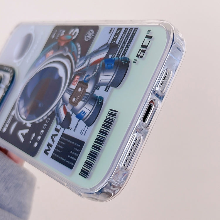 For iPhone XS / X Mechanical Astronaut Pattern TPU Phone Case(Blue) - More iPhone Cases by PMC Jewellery | Online Shopping South Africa | PMC Jewellery