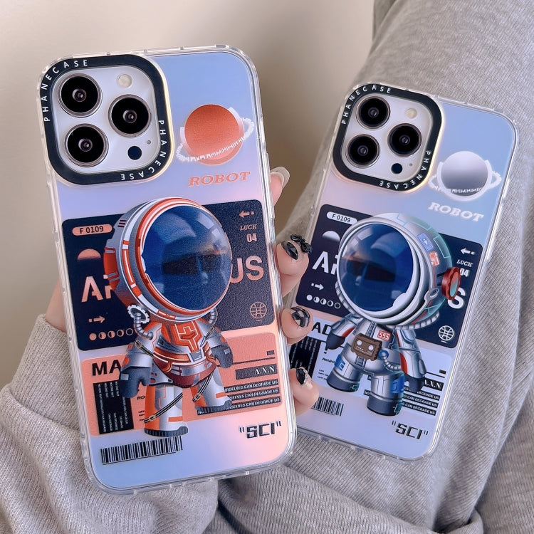 For iPhone 14 Pro Max Mechanical Astronaut Pattern TPU Phone Case(Orange) - iPhone 14 Pro Max Cases by PMC Jewellery | Online Shopping South Africa | PMC Jewellery