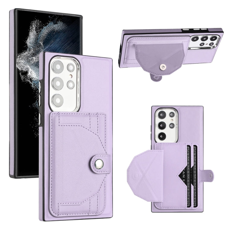 For Samsung Galaxy S23 Ultra Shockproof Leather Phone Case with Card Holder(Purple) - free shipping - PMC TechLife - Order now!