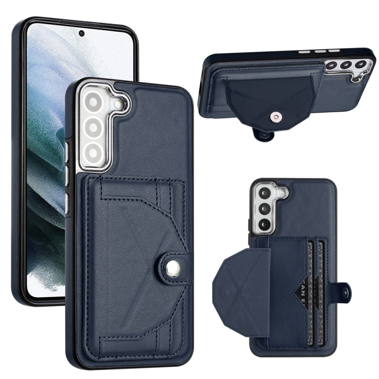 For Samsung Galaxy S23+ Shockproof Leather Phone Case with Card Holder(Blue) - free shipping - PMC TechLife - Order now!