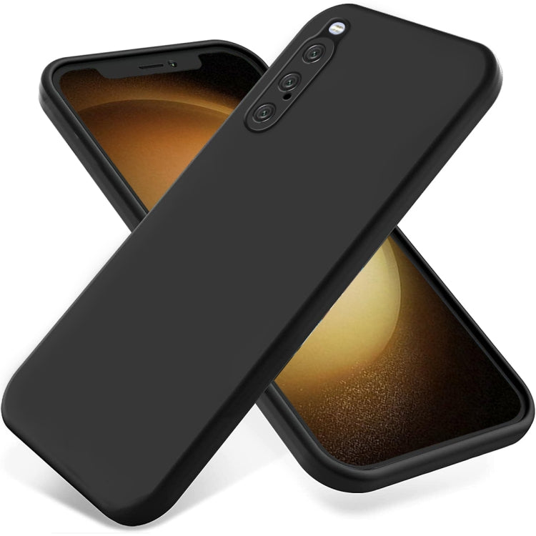 For Sony Xperia 10 V Pure Color Liquid Silicone Shockproof Phone Case(Black) - Sony Cases by PMC TechLife | Online Shopping South Africa | PMC TechLife | Buy Now Pay Later Mobicred