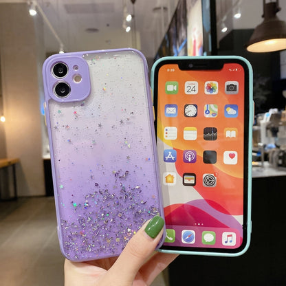 For iPhone 14 Pro Max Starry Gradient Glitter Powder TPU Phone Case(Purple) - iPhone 14 Pro Max Cases by PMC Jewellery | Online Shopping South Africa | PMC Jewellery