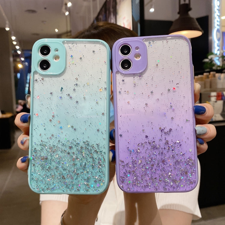 For iPhone XS / X Starry Gradient Glitter Powder TPU Phone Case(Black) - More iPhone Cases by PMC Jewellery | Online Shopping South Africa | PMC Jewellery