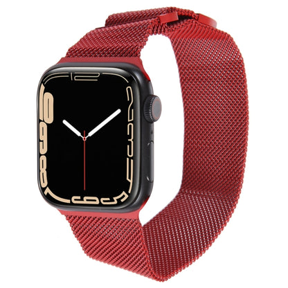 For Apple Watch 8 41mm Milanese Metal Magnetic Watch Band(Red) - Watch Bands by PMC Jewellery | Online Shopping South Africa | PMC Jewellery