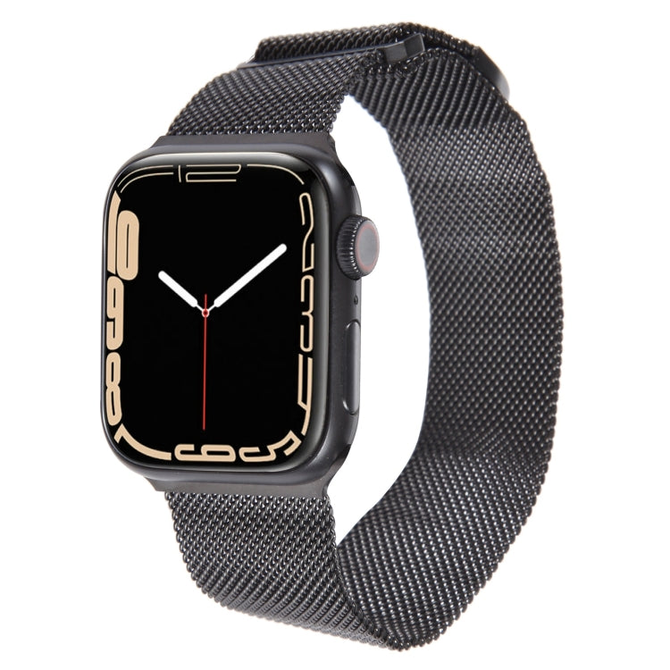 For Apple Watch 8 41mm Milanese Metal Magnetic Watch Band(Black) - Watch Bands by PMC Jewellery | Online Shopping South Africa | PMC Jewellery