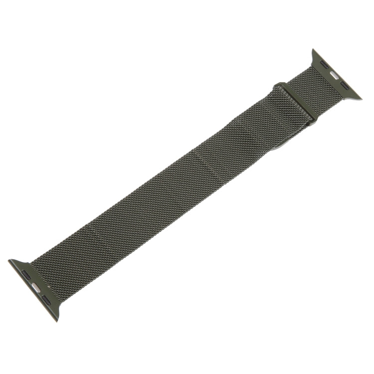 For Apple Watch SE 2022 40mm Milanese Metal Magnetic Watch Band(Army Green) - Watch Bands by PMC Jewellery | Online Shopping South Africa | PMC Jewellery