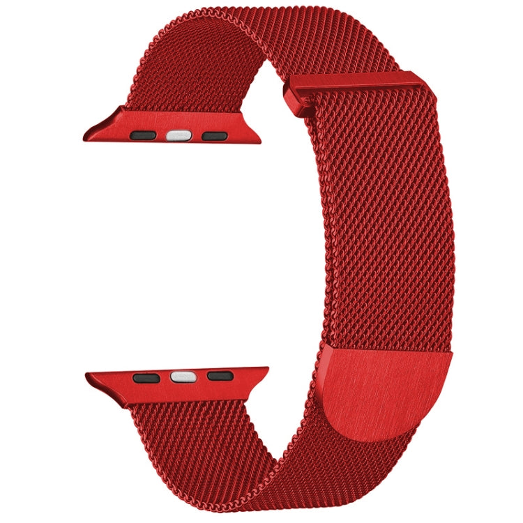 For Apple Watch 7 45mm Milanese Metal Magnetic Watch Band(Red) - Watch Bands by PMC Jewellery | Online Shopping South Africa | PMC Jewellery