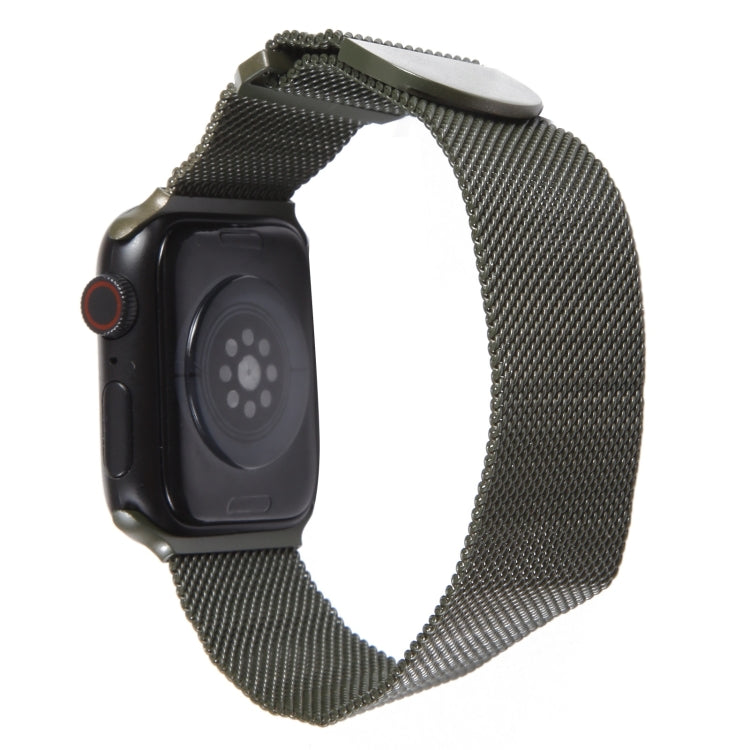 For Apple Watch 3 42mm Milanese Metal Magnetic Watch Band(Army Green) - Watch Bands by PMC Jewellery | Online Shopping South Africa | PMC Jewellery