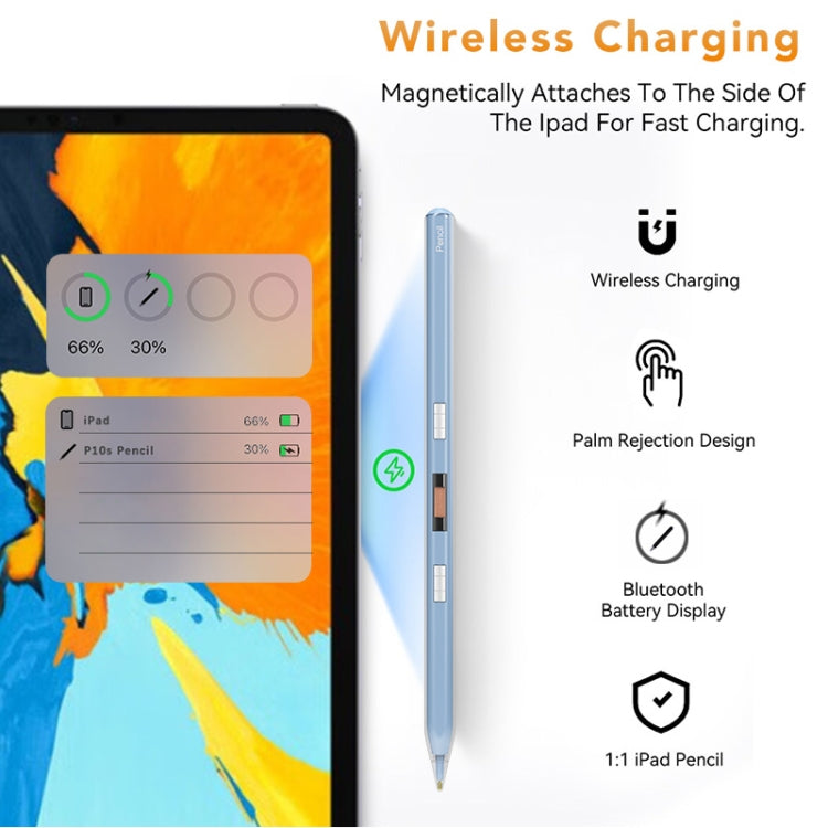 P10s Transparent Case Wireless Charging Stylus Pen for iPad 2018 or Later(Pink) - Stylus Pen by PMC TechLife | Online Shopping South Africa | PMC TechLife