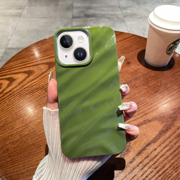 For iPhone 14 /13 Solid Color Wave Texture TPU Phone Case(Green) - iPhone 14 Cases by PMC Jewellery | Online Shopping South Africa | PMC Jewellery