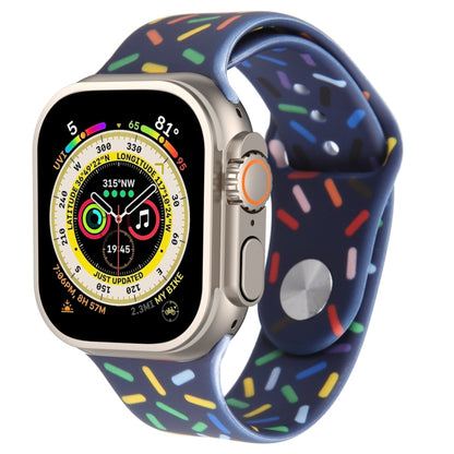 Rainbow Raindrops Silicone Watch Band For Apple Watch Ultra 49mm(Midnight) - Watch Bands by PMC Jewellery | Online Shopping South Africa | PMC Jewellery