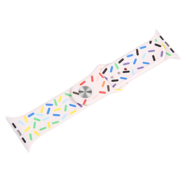Rainbow Raindrops Silicone Watch Band For Apple Watch 7 41mm(Pink) - Watch Bands by PMC TechLife | Online Shopping South Africa | PMC TechLife