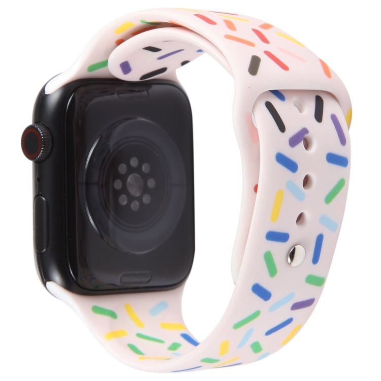 Rainbow Raindrops Silicone Watch Band For Apple Watch 7 41mm(Pink) - Watch Bands by PMC TechLife | Online Shopping South Africa | PMC TechLife