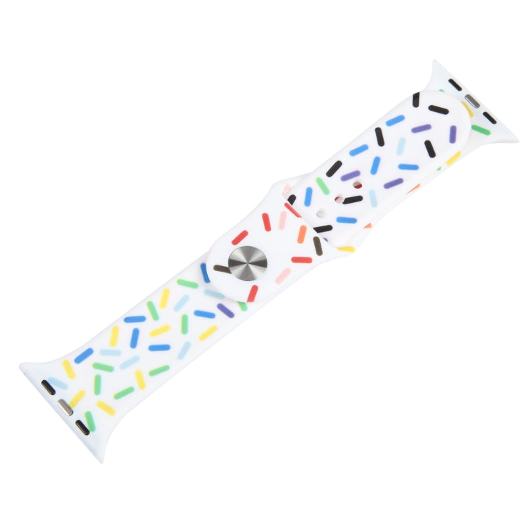 Rainbow Raindrops Silicone Watch Band For Apple Watch SE 40mm(White) - Watch Bands by PMC TechLife | Online Shopping South Africa | PMC TechLife