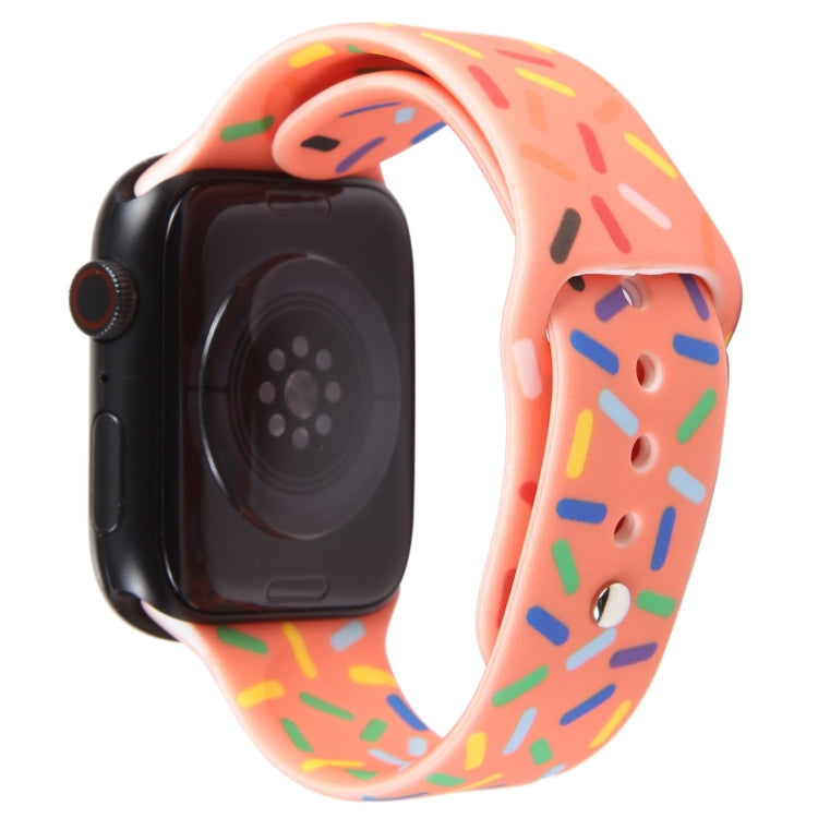 Rainbow Raindrops Silicone Watch Band For Apple Watch SE 40mm(Orange) - Watch Bands by PMC TechLife | Online Shopping South Africa | PMC TechLife