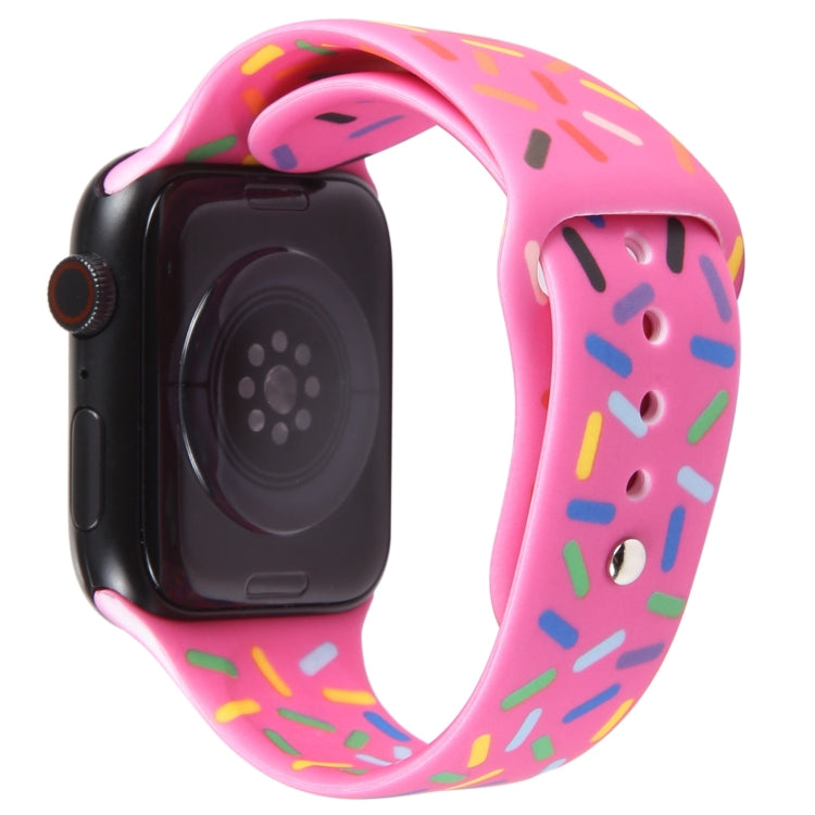 Rainbow Raindrops Silicone Watch Band For Apple Watch SE 44mm(Rose Red) - Watch Bands by PMC Jewellery | Online Shopping South Africa | PMC Jewellery