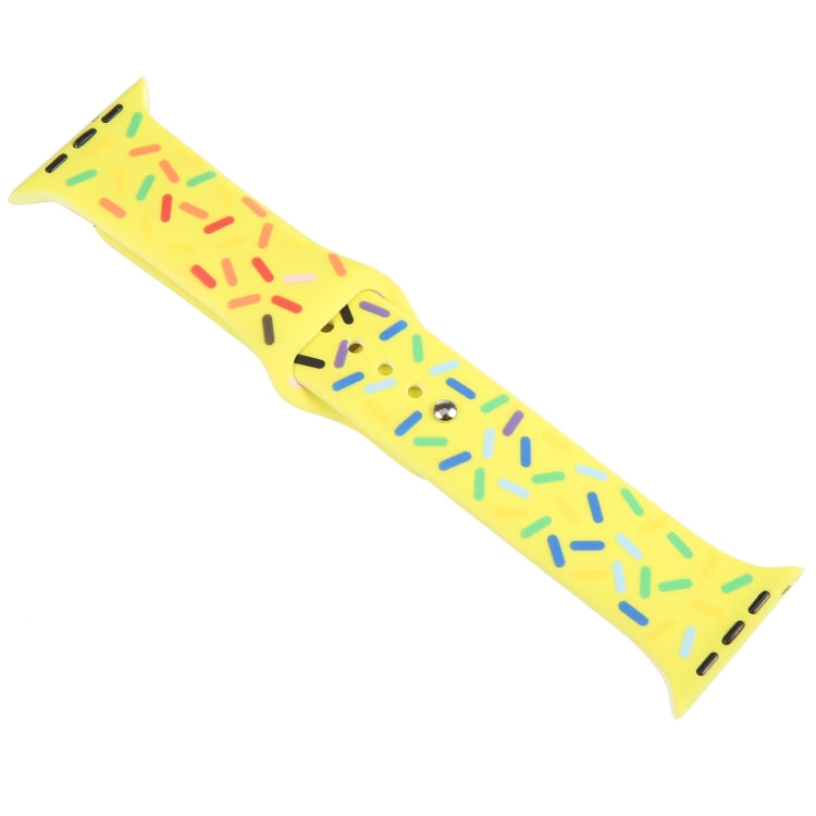 Rainbow Raindrops Silicone Watch Band For Apple Watch 6 40mm(Yellow) - Watch Bands by PMC TechLife | Online Shopping South Africa | PMC TechLife