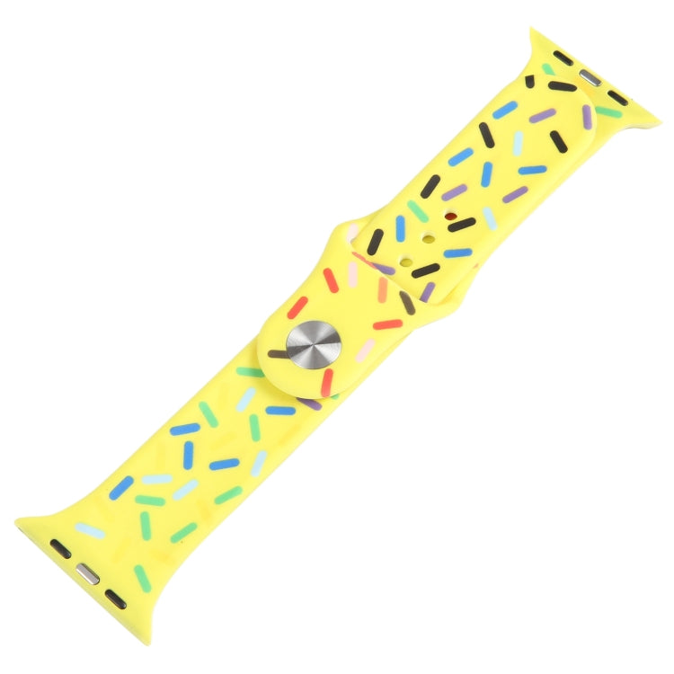 Rainbow Raindrops Silicone Watch Band For Apple Watch 4 44mm(Yellow) - Watch Bands by PMC TechLife | Online Shopping South Africa | PMC TechLife
