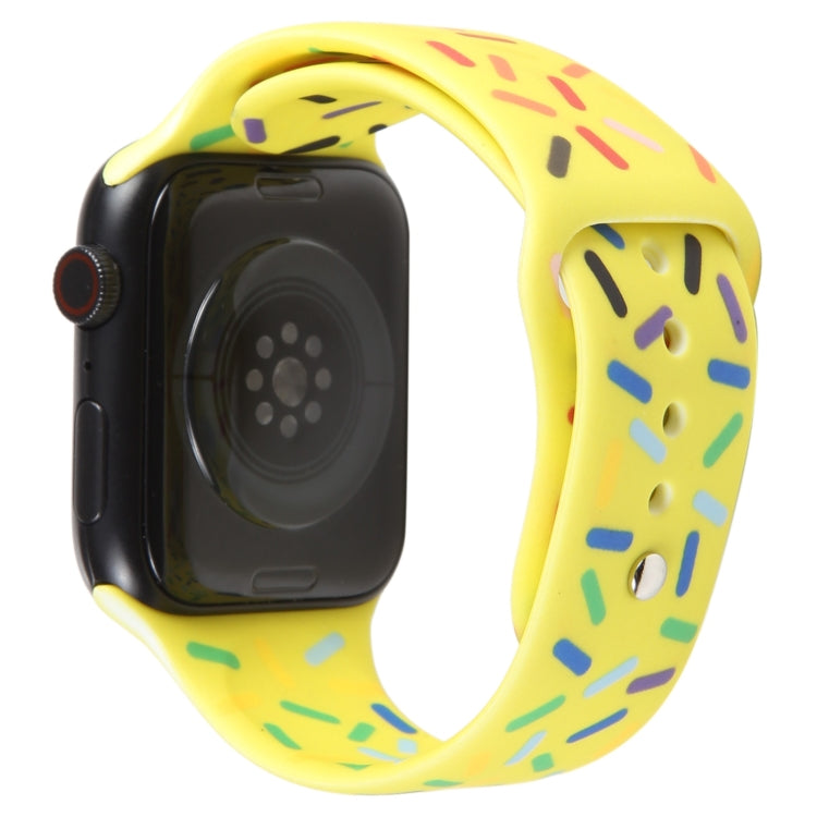 Rainbow Raindrops Silicone Watch Band For Apple Watch 3 38mm(Yellow) - Watch Bands by PMC Jewellery | Online Shopping South Africa | PMC Jewellery