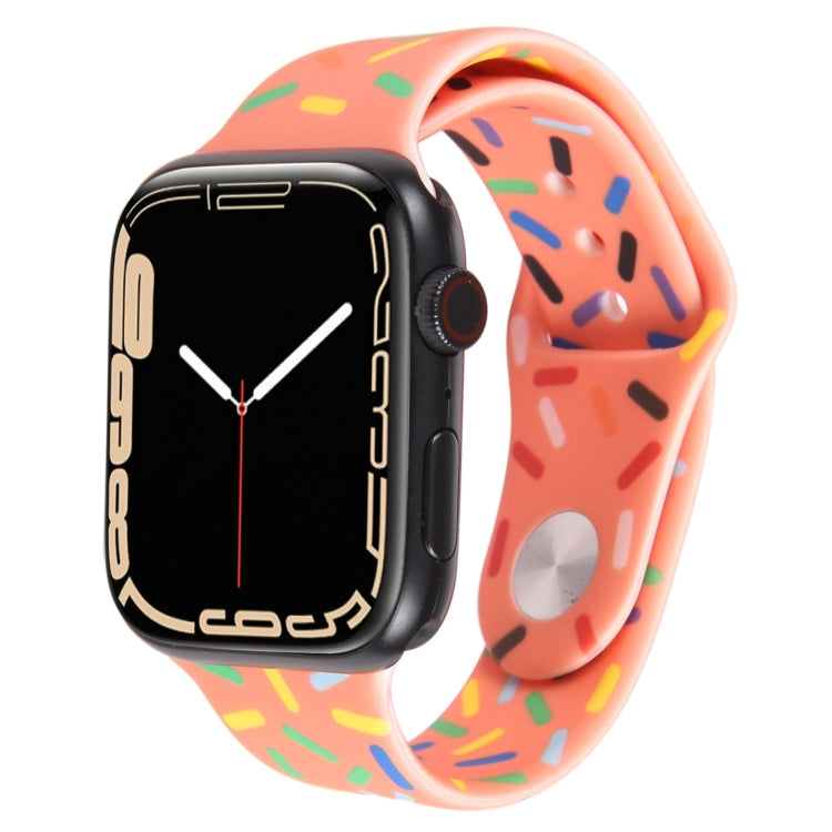 Rainbow Raindrops Silicone Watch Band For Apple Watch 3 38mm(Orange) - Watch Bands by PMC TechLife | Online Shopping South Africa | PMC TechLife