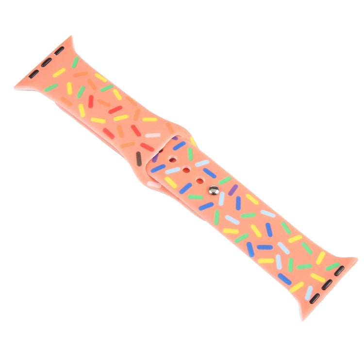 Rainbow Raindrops Silicone Watch Band For Apple Watch 3 38mm(Orange) - Watch Bands by PMC TechLife | Online Shopping South Africa | PMC TechLife