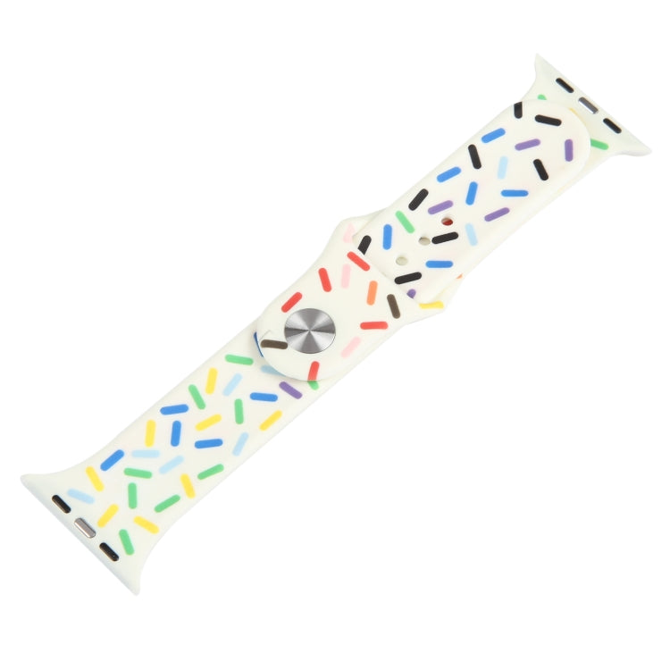 Rainbow Raindrops Silicone Watch Band For Apple Watch 3 38mm(Beige) - Watch Bands by PMC TechLife | Online Shopping South Africa | PMC TechLife