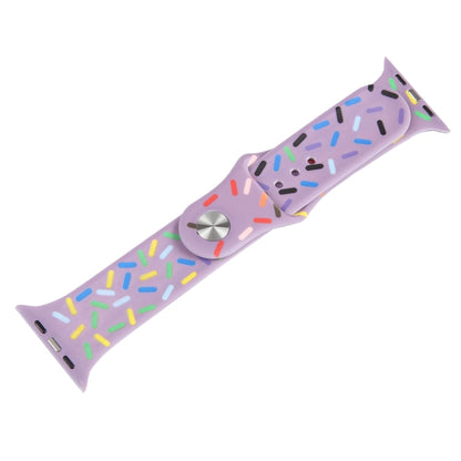 Rainbow Raindrops Silicone Watch Band For Apple Watch 3 42mm(Light Purple) - Watch Bands by PMC Jewellery | Online Shopping South Africa | PMC Jewellery