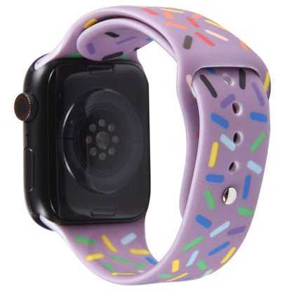 Rainbow Raindrops Silicone Watch Band For Apple Watch 3 42mm(Light Purple) - Watch Bands by PMC Jewellery | Online Shopping South Africa | PMC Jewellery