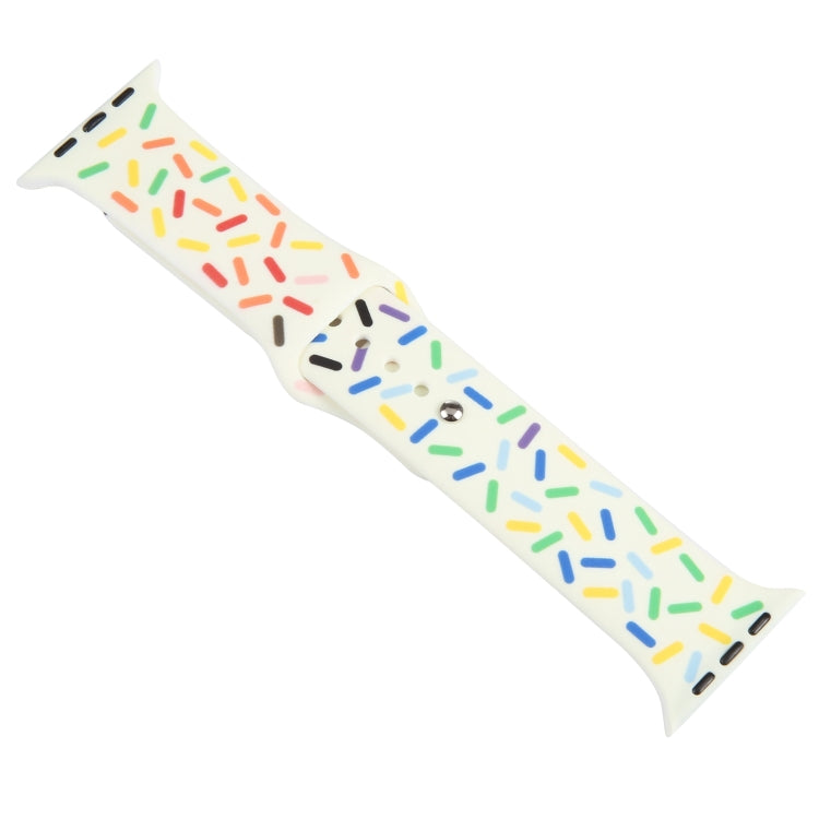 Rainbow Raindrops Silicone Watch Band For Apple Watch 2 38mm(Beige) - Watch Bands by PMC TechLife | Online Shopping South Africa | PMC TechLife