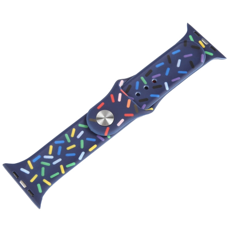 Rainbow Raindrops Silicone Watch Band For Apple Watch 38mm(Midnight) - Watch Bands by PMC TechLife | Online Shopping South Africa | PMC TechLife