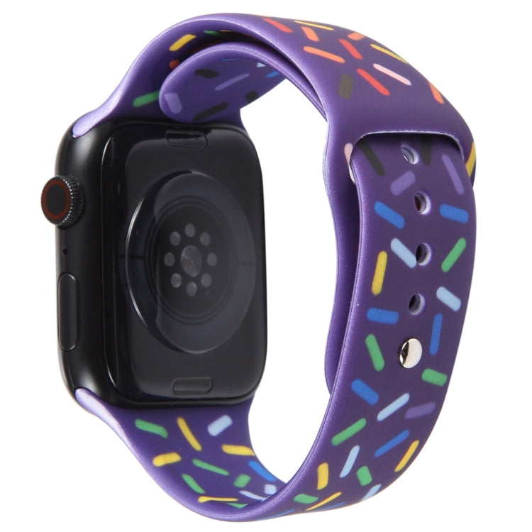 Rainbow Raindrops Silicone Watch Band For Apple Watch 38mm(Dark Purple) - Watch Bands by PMC TechLife | Online Shopping South Africa | PMC TechLife
