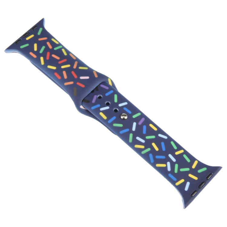 Rainbow Raindrops Silicone Watch Band For Apple Watch 42mm(Midnight) - Watch Bands by PMC TechLife | Online Shopping South Africa | PMC TechLife