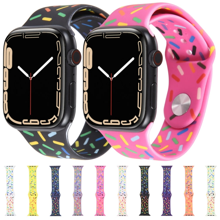 Rainbow Raindrops Silicone Watch Band For Apple Watch 2 38mm(Rose Red) - Watch Bands by PMC TechLife | Online Shopping South Africa | PMC TechLife