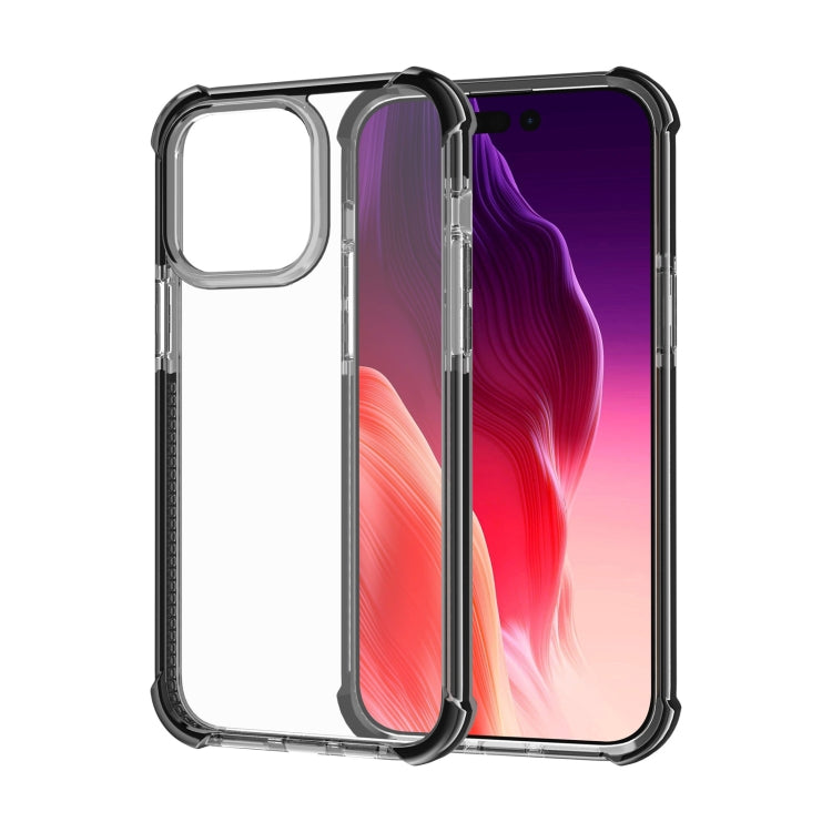 For iPhone 15 Pro Four-corner Shockproof TPU + Acrylic Phone Case(Black) - iPhone 15 Pro Cases by PMC TechLife | Online Shopping South Africa | PMC TechLife