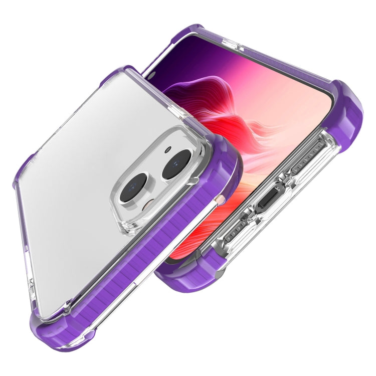 For iPhone 15 Four-corner Shockproof TPU + Acrylic Phone Case(Purple) - iPhone 15 Cases by PMC TechLife | Online Shopping South Africa | PMC TechLife