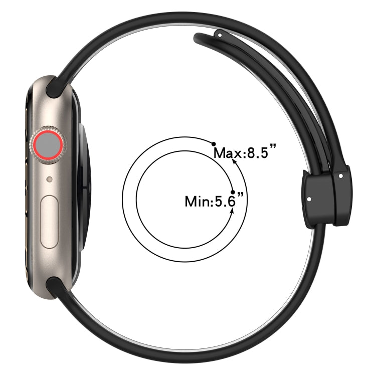 For Apple Watch 2 38mm Magnetic Buckle Silicone Watch Band(Red Black) - Watch Bands by PMC TechLife | Online Shopping South Africa | PMC TechLife