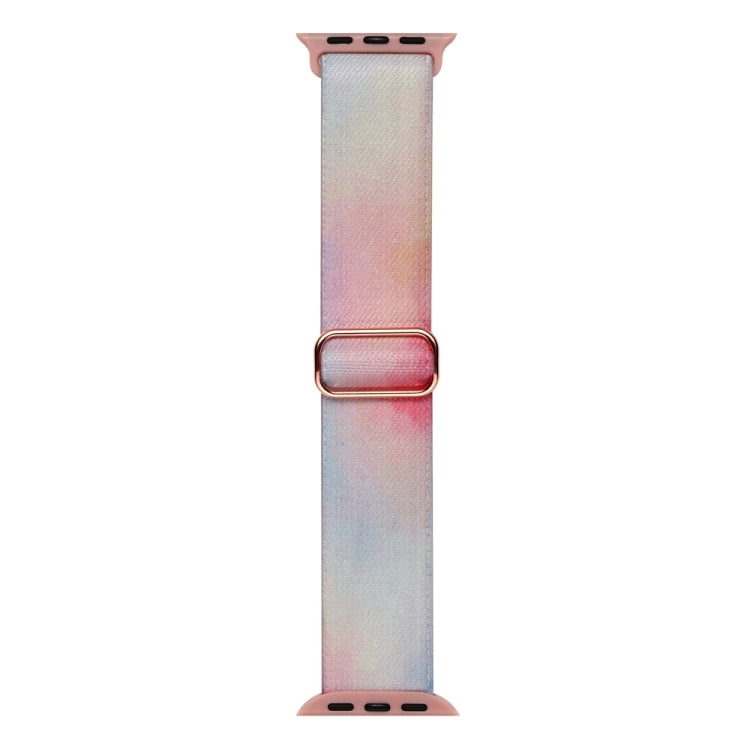 For Apple Watch SE 2022 40mm Painted Pattern Nylon Replacement Watch Band(Symphony Aurora) - Watch Bands by PMC TechLife | Online Shopping South Africa | PMC TechLife