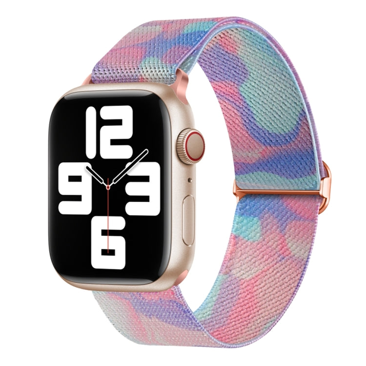 For Apple Watch 7 45mm Painted Pattern Nylon Replacement Watch Band(Water Fluid) - Watch Bands by PMC TechLife | Online Shopping South Africa | PMC TechLife