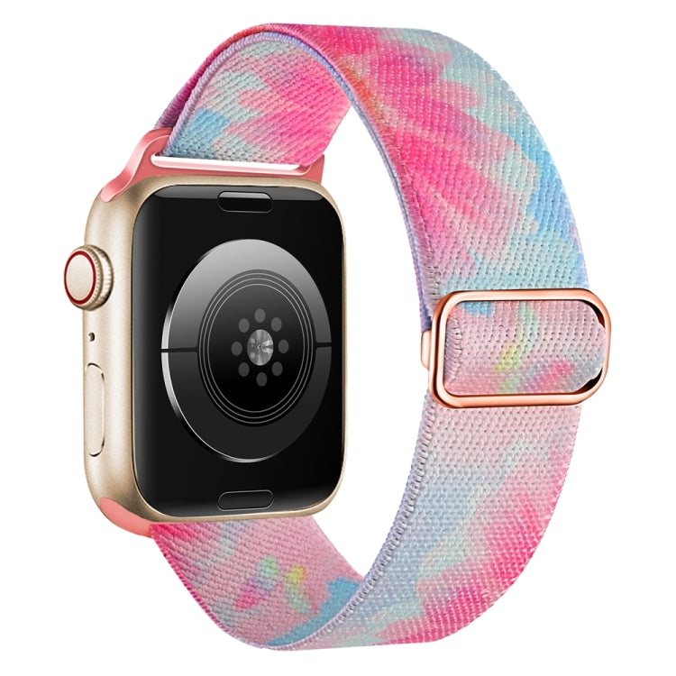 For Apple Watch 6 44mm Painted Pattern Nylon Replacement Watch Band(Flower Butterfly) - Watch Bands by PMC TechLife | Online Shopping South Africa | PMC TechLife