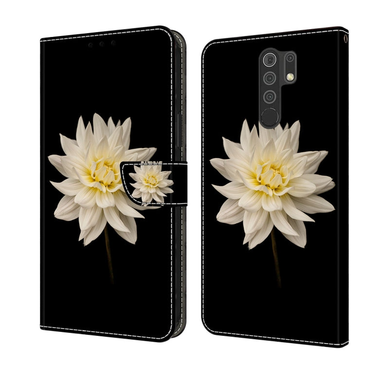 For Xiaomi Redmi 9 Crystal 3D Shockproof Protective Leather Phone Case(White Flower) - free shipping - PMC TechLife - Order now!