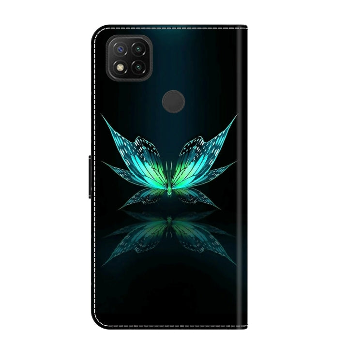 For Xiaomi Redmi 9C Crystal 3D Shockproof Protective Leather Phone Case(Reflection Dutterfly) - Xiaomi Cases by PMC Jewellery | Online Shopping South Africa | PMC Jewellery