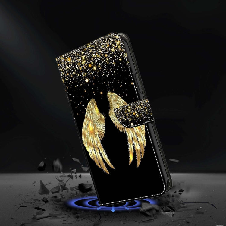 For Xiaomi Redmi 9T Crystal 3D Shockproof Protective Leather Phone Case(Golden Wings) - Xiaomi Cases by PMC Jewellery | Online Shopping South Africa | PMC Jewellery